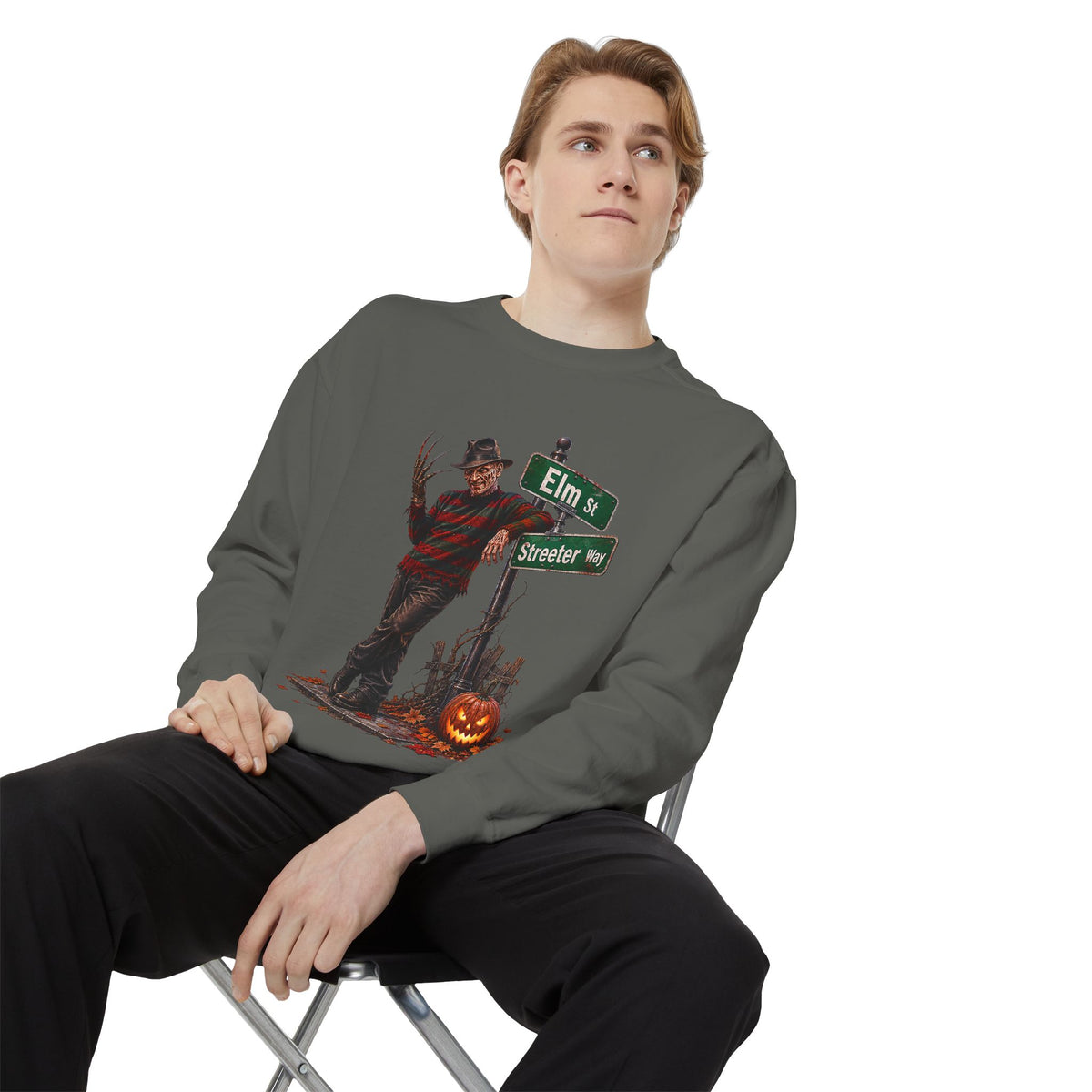Freddy Krueger Elm St. & Streeter Way — Halloween Horror Pullover