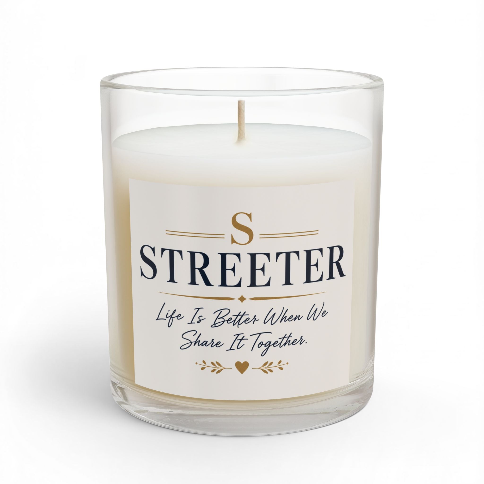 "Streeter" Monogram Glass Scented Candle (11oz)
