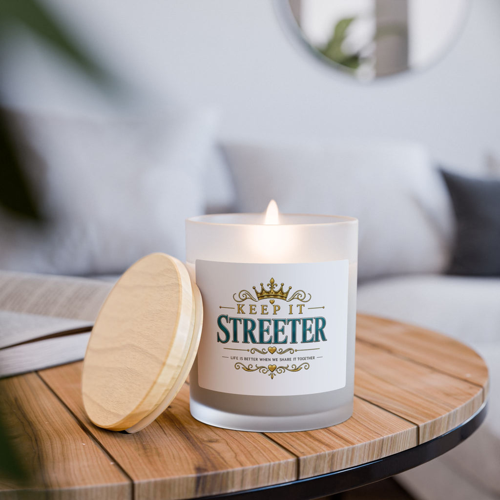 “Keep It Streeter” Frosted Glass Candle — 11oz