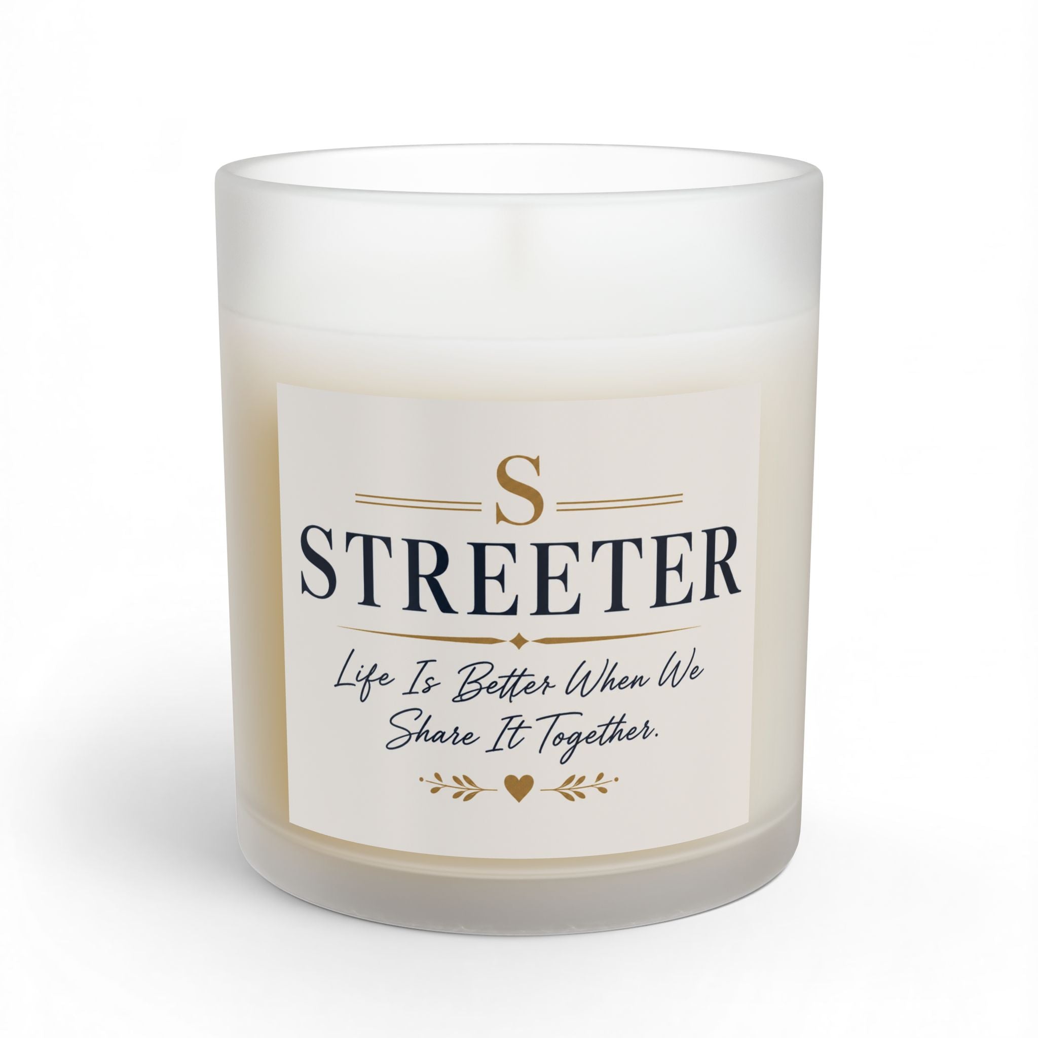 "Life is Better... Share It Together" Streeter Monogram Glass Scented Candle (11oz)