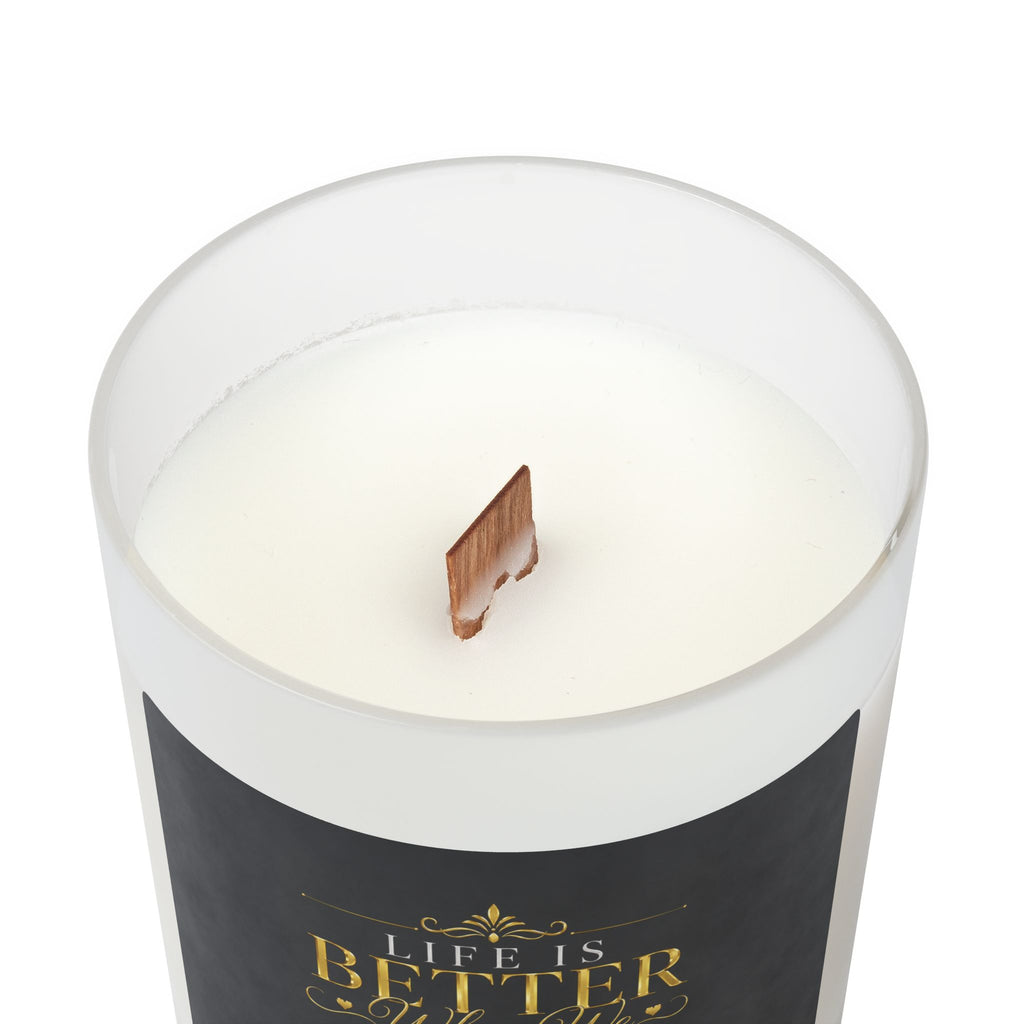 "Life Is Better When We Share It Together" Frosted Glass Candle —  11oz
